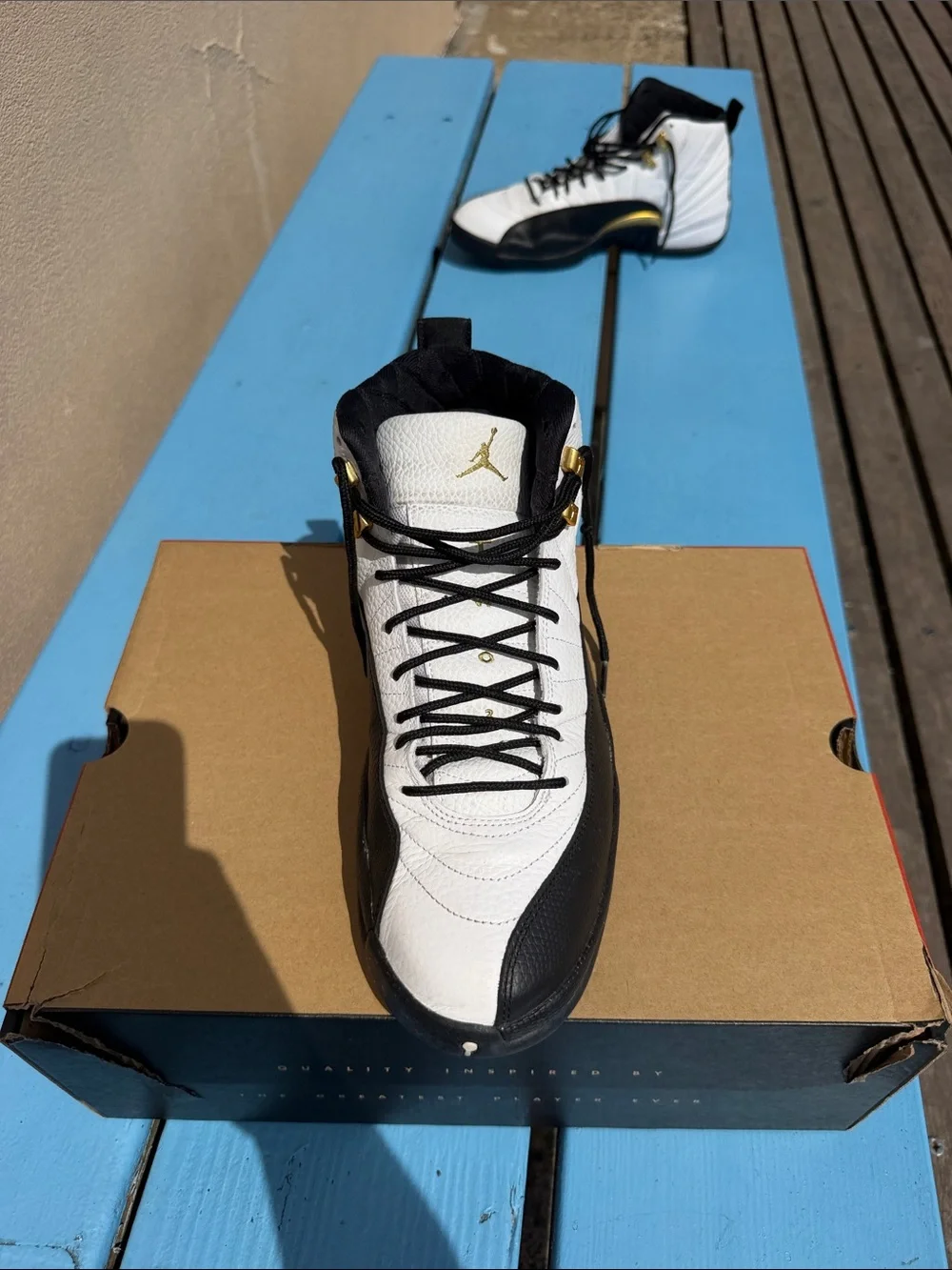 Nike Air Jordan Retro 12 Men’s Basketball Shoes - White/Black/Gold